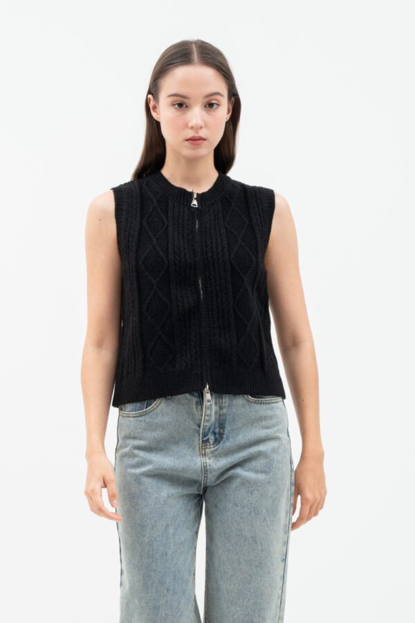 新品　todayful  Knit Long Vest   定価15120 Haruki Zipper Cotton Knit Vest - KOHJI OFFICIAL